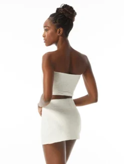 Carmen Marc Valvo Bandeau Crop Bikini Top - Wave Texture -Sexy Swimwear Store C3S487 110 alt03 R scaled