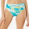 Carmen Marc Valvo Classic Shirred Waist Bikini Bottom - Madeira Garden