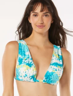 Carmen Marc Valvo Ruched Bikini Top - Madeira Garden -Sexy Swimwear Store C4H477 459 alt02 scaled