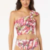 Carmen Marc Valvo One Shoulder Underwire Cropped Bikini Top - Brava Lily