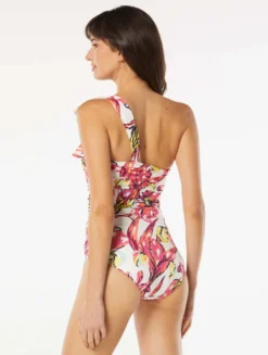 Carmen Marc Valvo Ruched One Shoulder Underwire One Piece Swimsuit - Brava Lily -Sexy Swimwear Store C4J228 618 alt01 scaled