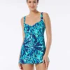 Gabar Chlorine Resistant Twist Bra Swim Dress - Ocean Fern