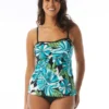 Beach House Payton Strappy Back Bandeau Tankini Top - Deco Garden