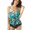 Beach House Swim Portia Mesh Layer Tankini Top - Deco Garden