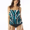 Beach House Swim Jane Ruffle Tiered Tankini Top - Wave Pool Stripe