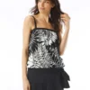 Beach House Swim Darcy Blouson Tankini Top - Abstract Palm