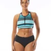Beach House Sport Synergy Zip Front Racer Back Bikini Top - Shorelines