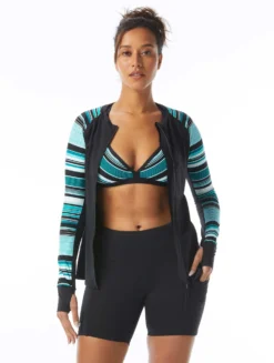 Beach House Sport Ava Zip Front Rash Guard - Shorelines -Sexy Swimwear Store H20984 970 alt03 R scaled