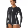 Beach House Sport Ava Zip Front Rash Guard - Piping