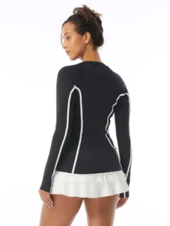 Beach House Sport Ava Zip Front Rash Guard - Piping -Sexy Swimwear Store H22719 001 alt04 R scaled