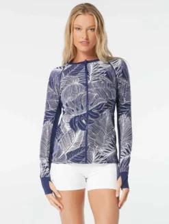 Beach House Sport Ava Zip Front Rash Guard - Paradise Palm