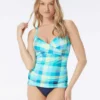 Beach House Swim Christa Wrap Underwire Tankini Top - Picnic Plaid