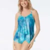Beach House Swim Kerry Mesh Layer Underwire Tankini Top - Shadow Fern