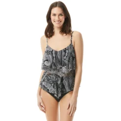 Beach House Portia Mesh Layer Tankini Top - Bay Dreaming