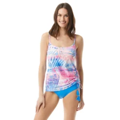 Beach House Swim Bridget Side Shirred Underwire Tankini Top - Frond Of You