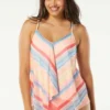 Beach House Swim Kerry Mesh Layer Underwire Tankini Top - Parade Stripe