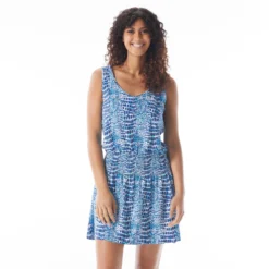 Beach House Style Tenley Smocked Waist Tank Dress - Naples