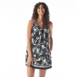 Beach House Style Colette Adjustable Tank Dress - Seaside Palm