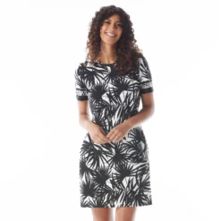 Beach House Style Perri Classic T-Shirt Dress - Seaside Palm