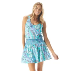 Beach House Style Tenley Smocked Waist Tank Dress - Bay Dreaming
