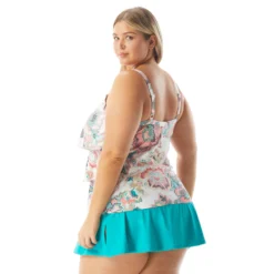 Beach House Swim Plus Size Jane Ruffle Tankini Top - Moroccan Bloom -Sexy Swimwear Store HW15096 100 alt03