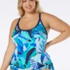 Beach House Sport Plus Size Triumph Double Layer Tankini Top - Geo Palm