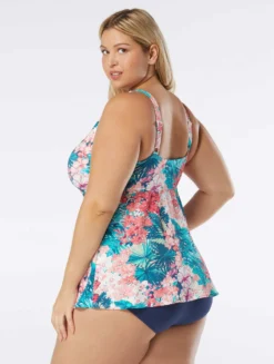 Beach House Swim Plus Size Willow Twist Front Underwire Tankini Top - Island Floral -Sexy Swimwear Store HW42371 970 alt01 scaled