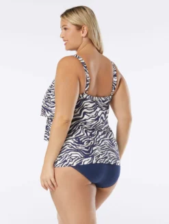 Beach House Swim Plus Size Jane Ruffle Tiered Tankini Top - Wild Tiger -Sexy Swimwear Store HW46096 511 alt01 scaled