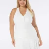 Beach House Swim Plus Size Nina Ruffled Trim Tankini Top - Pique Solids