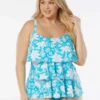 Beach House Swim Plus Size Jane Ruffle Tankini Top - Coastal Botanical