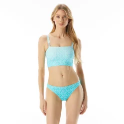 MICHAEL Michael Kors Square Neck Cropped Bikini Top - Ombre Logo