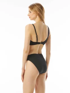 MICHAEL Michael Kors Logo Chain Bikini Top - Signature Solids -Sexy Swimwear Store MM1K033 001 alt03 R scaled