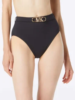 MICHAEL Michael Kors High Waist Bikini Bottom - Solids -Sexy Swimwear Store MM1N025 001 scaled