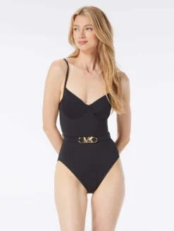 MICHAEL Michael Kors Underwire One Piece Swimsuit - Solids