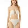 MICHAEL Michael Kors Bandeau Bikini Top With Ring Chain Trim - Decadent Texture