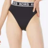 MICHAEL Michael Kors High Waist Bikini Bottom - Logo Elastic Solids