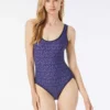 MICHAEL Michael Kors Scoopneck One Piece Swimsuit - Signature Logo