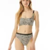 MICHAEL Michael Kors Logo Ring Bikini Top - Abstract Animal