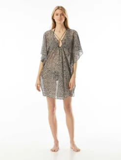 MICHAEL Michael Kors Chain Caftan Cover Up - Abstract Animal