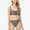 MICHAEL Michael Kors Lace Up Bralette Bikini Top - Graphic Cheetah