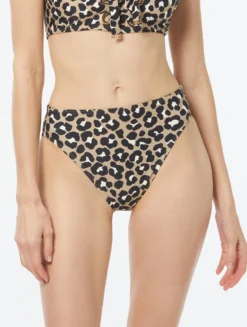 MICHAEL Michael Kors High Waisted Bikini Bottom - Graphic Cheetah