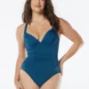 Coco Contours Regal Draped Push Up Underwire One Piece Swimsuit - Keepsake