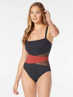 Coco Contours Level Mesh Bandeau Bra Sized Underwire One Piece Swimsuit - Keepsake -Sexy Swimwear Store T32122 247 alt02 scaled