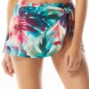 Coco Contours Halo Sarong Swim Skirt - Watercolor Leaf