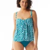 Coco Contours Clarity Bandeau Bra Sized Tankini Top - Jungle Zebra