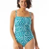 Coco Contours Jasper Bandeau Bra Sized One Piece Swimsuit - Jungle Zebra