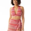 Coco Contours Athena Draped Halter Bra Sized Bikini Top - Summer Crochet