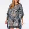 Coco Contours Graceful Chiffon Caftan Cover Up - Wild Kingdom