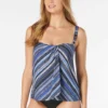 Coco Contours Clarity Bandeau Bra Sized Tankini Top - Rainforest Stripe