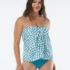Coco Contours Clarity Draped Bandeau Bra Sized Tankini Top - Abstract Giraffe